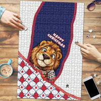 British Antarctic Territory Christmas Puzzle Cute Lion Puffer Snowflake