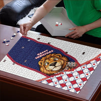 British Antarctic Territory Christmas Puzzle Cute Lion Puffer Snowflake