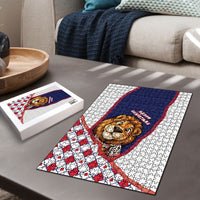 British Antarctic Territory Christmas Puzzle Cute Lion Puffer Snowflake