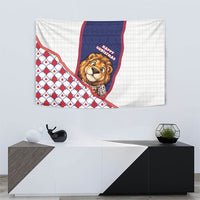 British Antarctic Territory Christmas Tapestry Cute Lion Puffer Snowflake