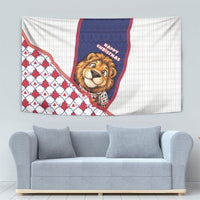 British Antarctic Territory Christmas Tapestry Cute Lion Puffer Snowflake