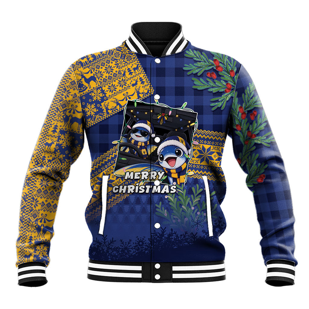 Barbados Christmas Baseball Jacket Funny Flying Fish Road Trip Selfie