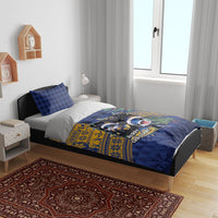 Barbados Christmas Bedding Set Funny Flying Fish Road Trip Selfie