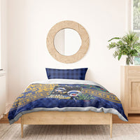 Barbados Christmas Bedding Set Funny Flying Fish Road Trip Selfie