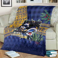 Barbados Christmas Blanket Funny Flying Fish Road Trip Selfie