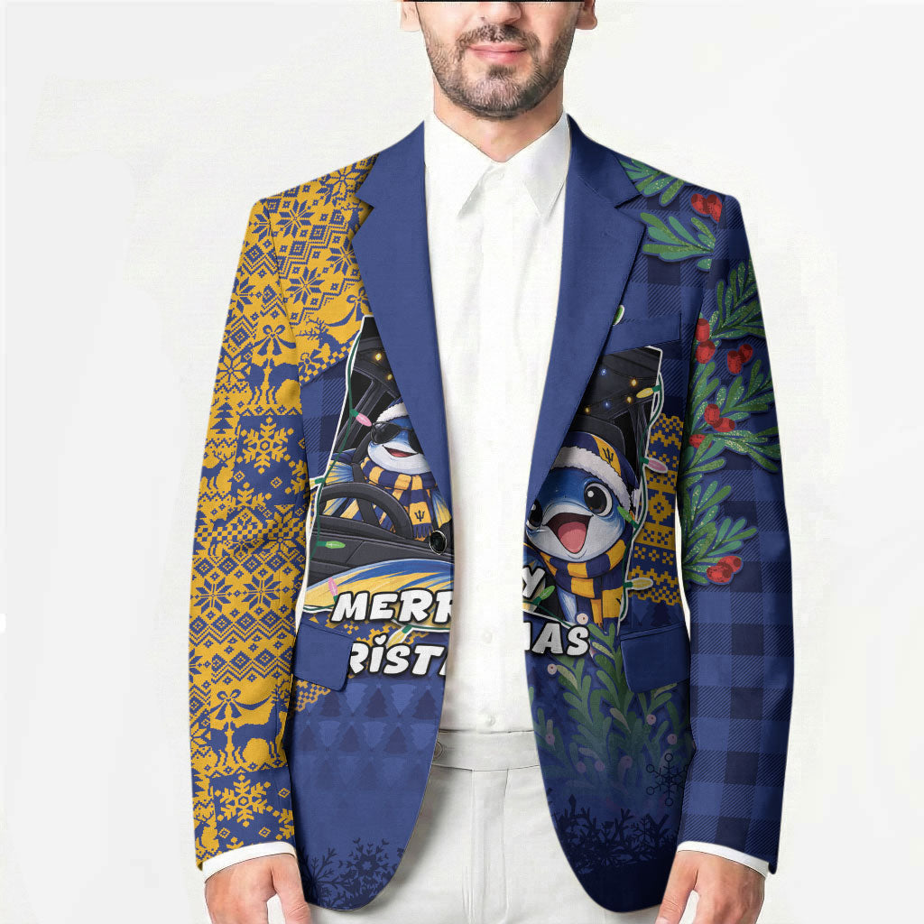 Barbados Christmas Blazer Funny Flying Fish Road Trip Selfie