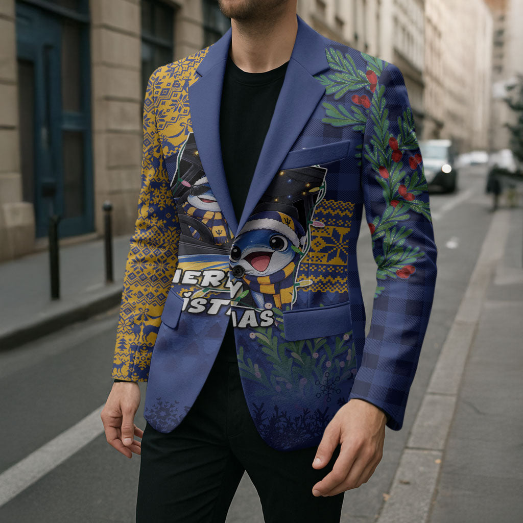 Barbados Christmas Blazer Funny Flying Fish Road Trip Selfie