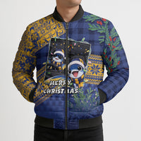 Barbados Christmas Bomber Puffer Jacket Funny Flying Fish Road Trip Selfie