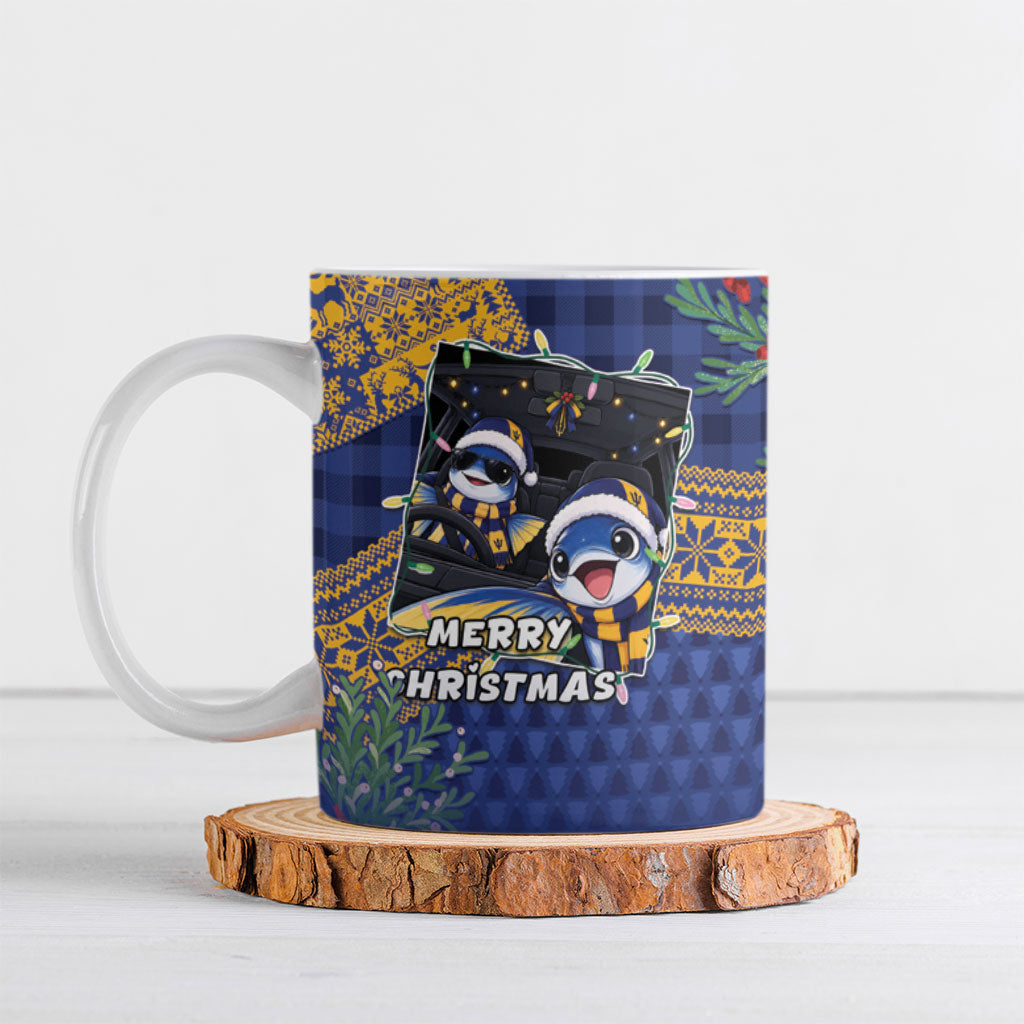 Barbados Christmas Ceramic Mug Funny Flying Fish Road Trip Selfie
