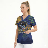 Barbados Christmas Scrub Top Funny Flying Fish Road Trip Selfie