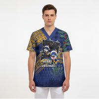 Barbados Christmas Scrub Top Funny Flying Fish Road Trip Selfie