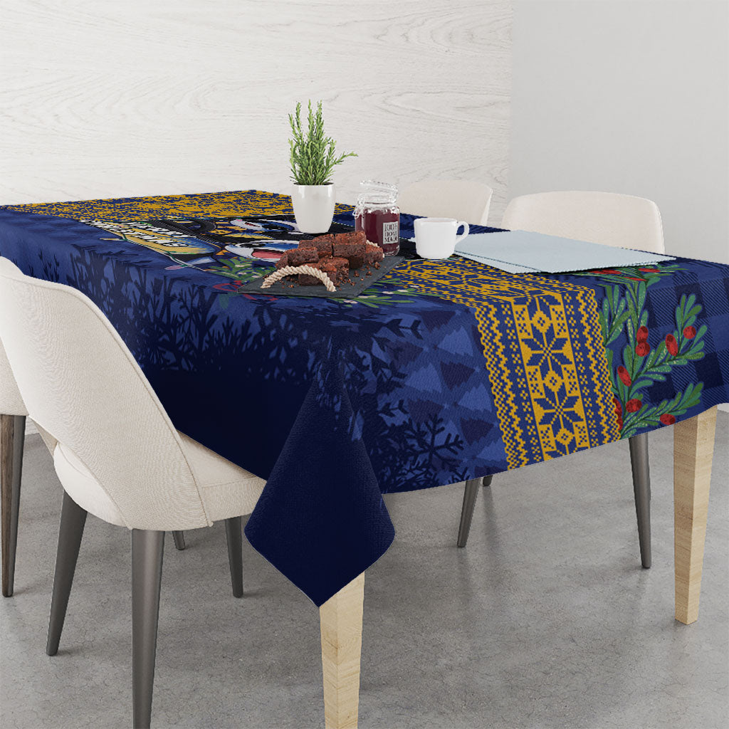 Barbados Christmas Tablecloth Funny Flying Fish Road Trip Selfie