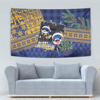 Barbados Christmas Tapestry Funny Flying Fish Road Trip Selfie