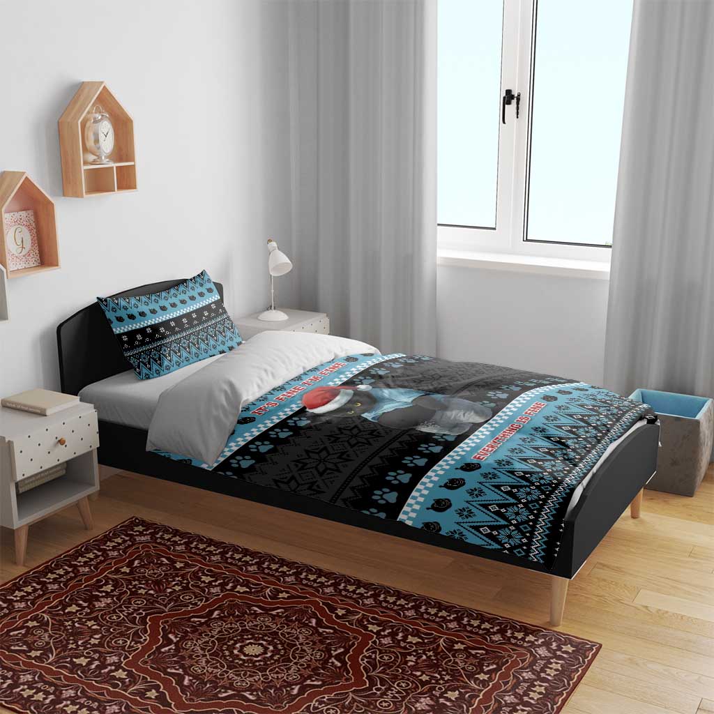Cat Christmas Bedding Set It’s Fine I’m Fine Everything Is Fine - Wonder Print Shop