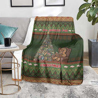 Book Lovers Christmas Blanket Gingerbread With Xmas Book Tree - Wonder Print Shop