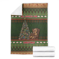 Book Lovers Christmas Blanket Gingerbread With Xmas Book Tree - Wonder Print Shop