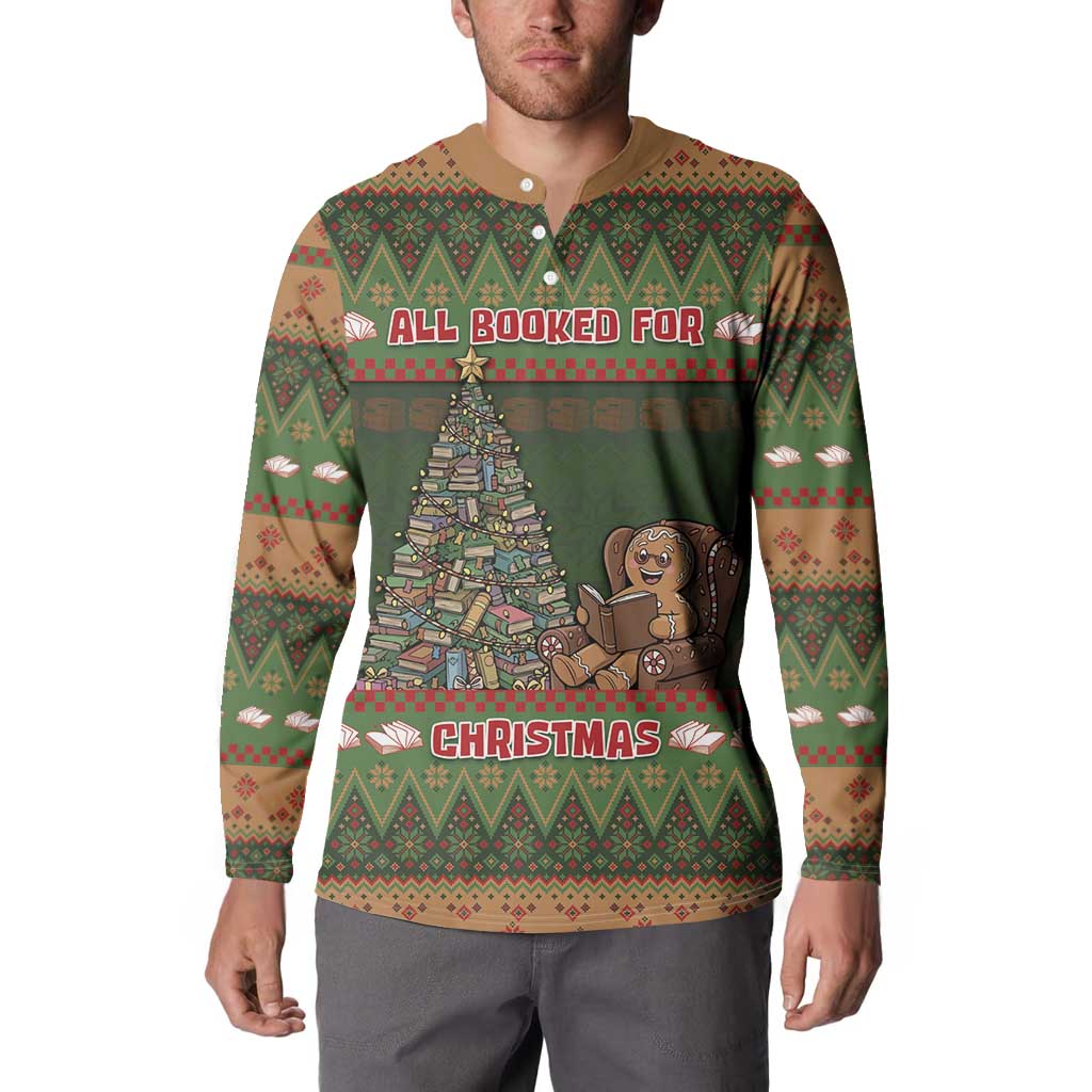 Book Lovers Christmas Button Sweatshirt Gingerbread With Xmas Book Tree - Wonder Print Shop