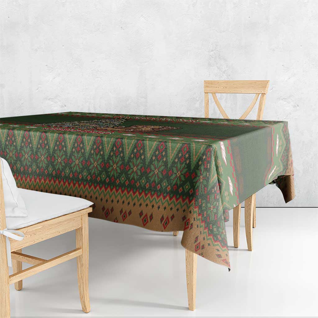 Book Lovers Christmas Tablecloth Gingerbread With Xmas Book Tree - Wonder Print Shop
