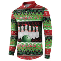 Bowling Christmas Button Sweatshirt Merry Bowlmas - Wonder Print Shop