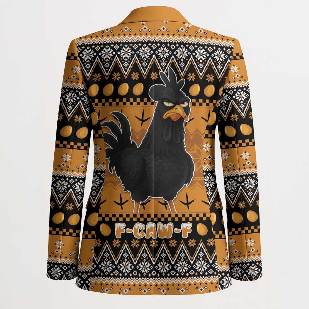Chicken Christmas Blazer F Caw F - Wonder Print Shop