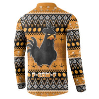Chicken Christmas Button Sweatshirt F Caw F - Wonder Print Shop