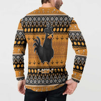 Chicken Christmas Button Sweatshirt F Caw F - Wonder Print Shop
