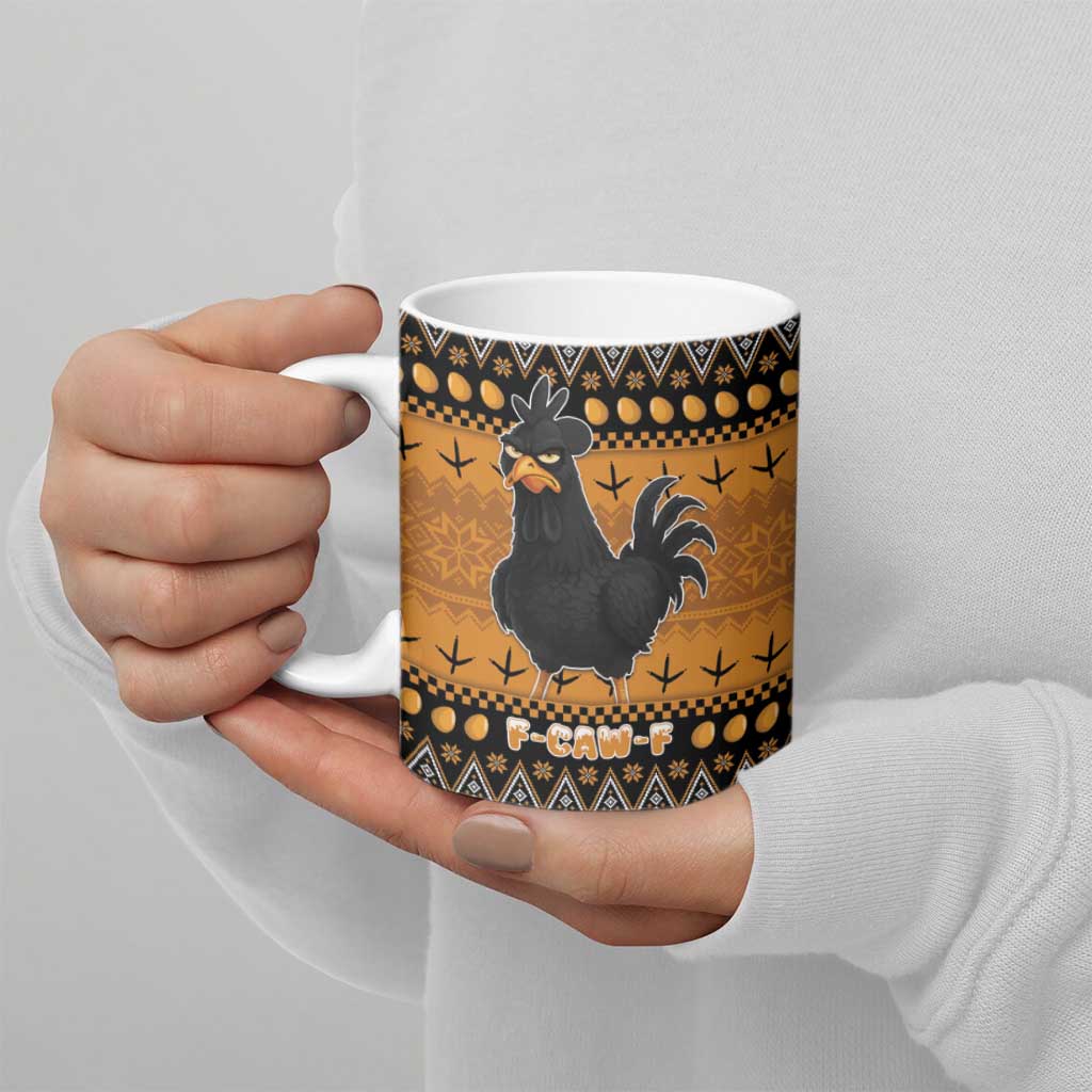 Chicken Christmas Ceramic Mug F Caw F - Wonder Print Shop