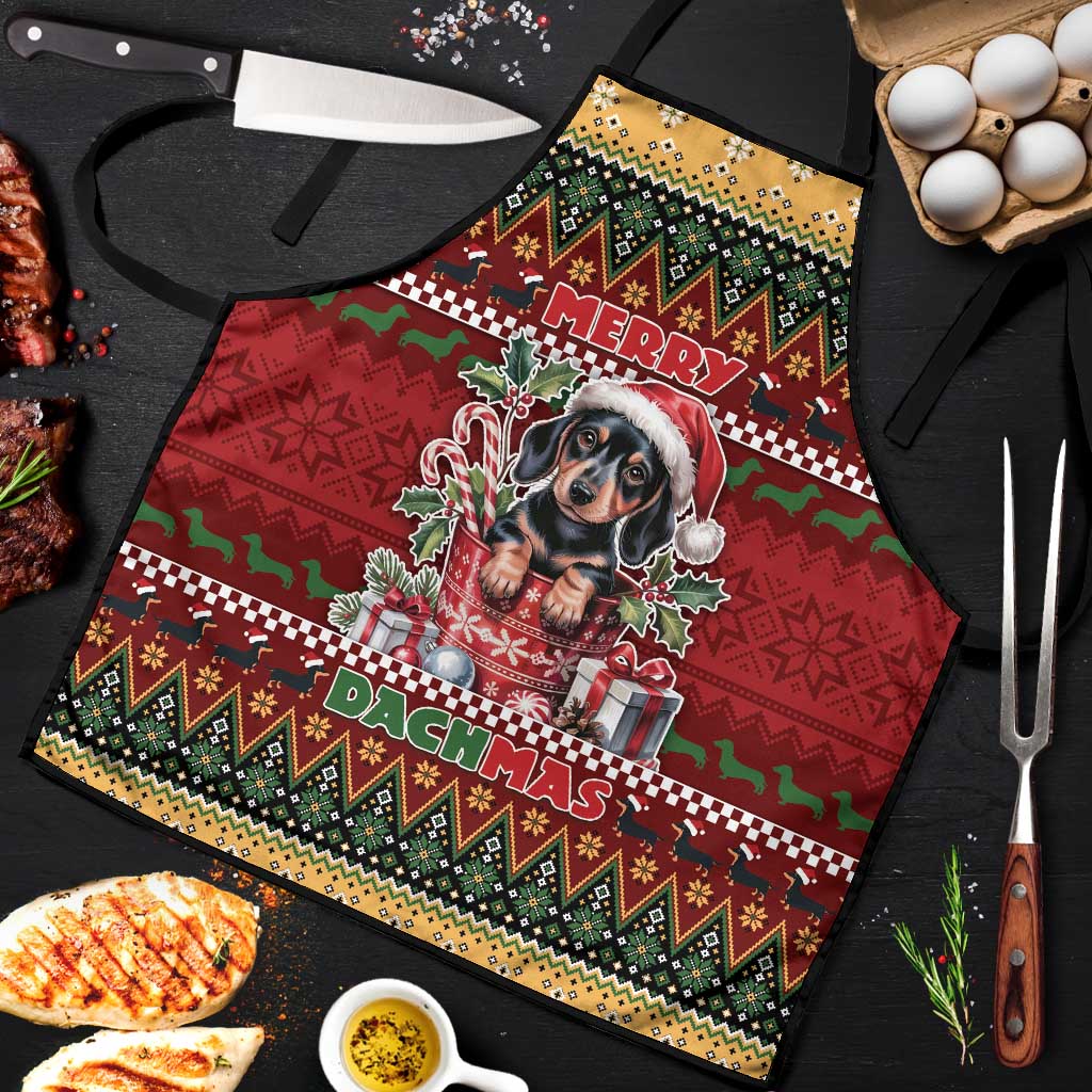 Dachshund Christmas Apron Merry Dachmas - Wonder Print Shop