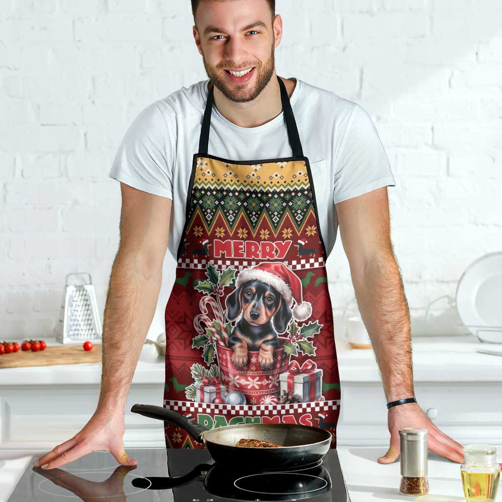 Dachshund Christmas Apron Merry Dachmas - Wonder Print Shop