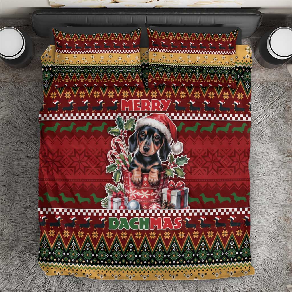 Dachshund Christmas Bedding Set Merry Dachmas - Wonder Print Shop