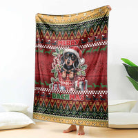 Dachshund Christmas Blanket Merry Dachmas - Wonder Print Shop