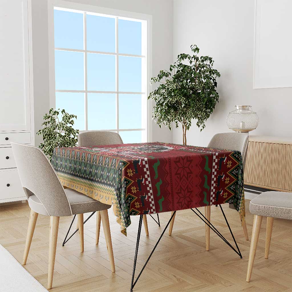 Dachshund Christmas Tablecloth Merry Dachmas - Wonder Print Shop