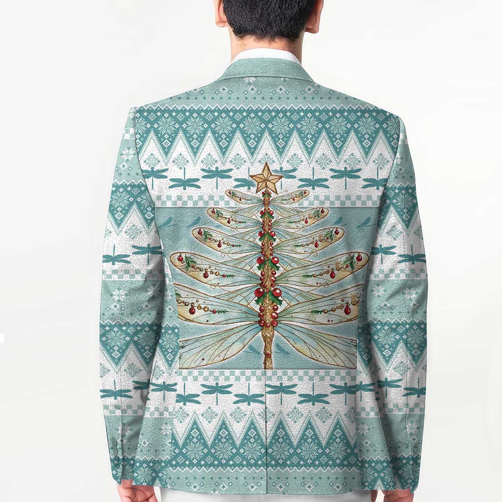 Dragonfly Christmas Blazer Frosty Minty Xmas Tree - Wonder Print Shop
