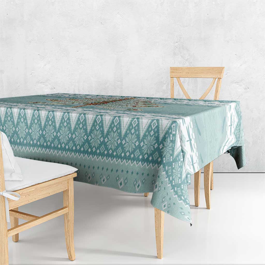 Dragonfly Christmas Tablecloth Frosty Minty Xmas Tree - Wonder Print Shop