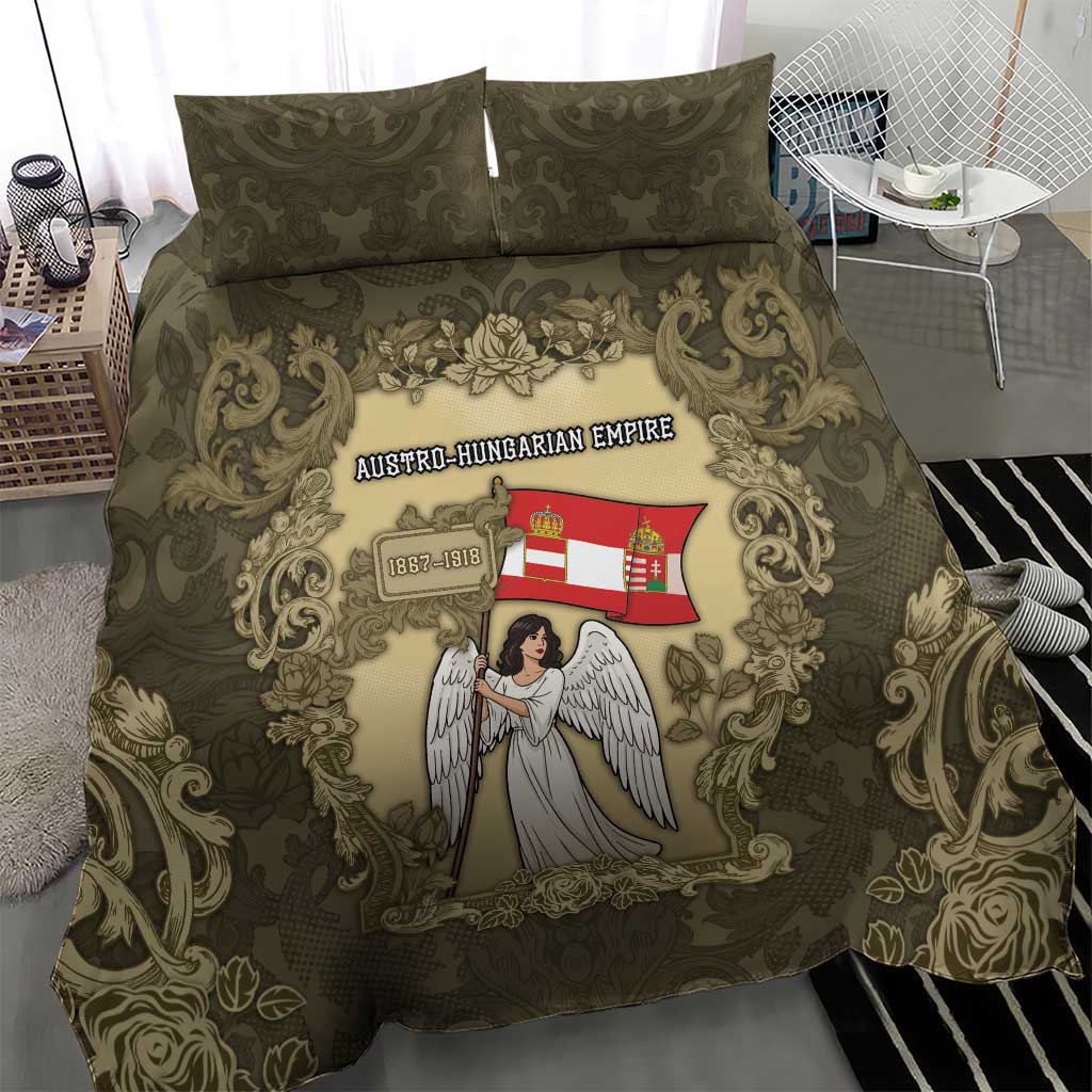 Austria-Hungary Bedding Set Angel Holding A Flag Vintage Style - Wonder Print Shop