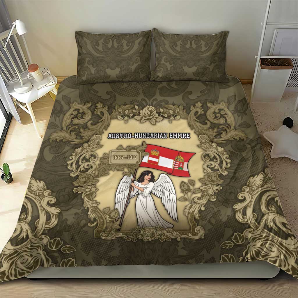Austria-Hungary Bedding Set Angel Holding A Flag Vintage Style - Wonder Print Shop