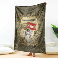 Austria-Hungary Blanket Angel Holding A Flag Vintage Style - Wonder Print Shop