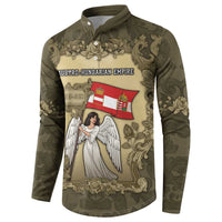 Personalized Austria-Hungary Button Sweatshirt Angel Holding A Flag Vintage Style - Wonder Print Shop