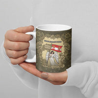 Personalized Austria-Hungary Ceramic Mug Angel Holding A Flag Vintage Style - Wonder Print Shop