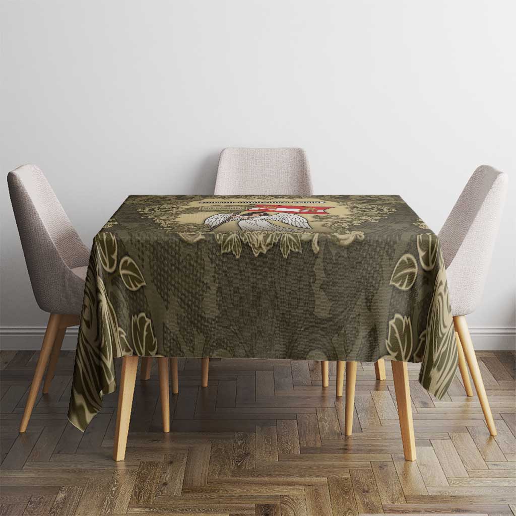 Austria-Hungary Tablecloth Angel Holding A Flag Vintage Style - Wonder Print Shop