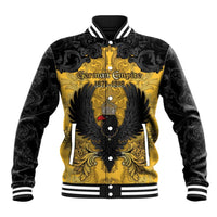 Personalized German Empire Baseball Jacket Imperial Black Eagle With Baroque Patterns - Wonder Print Shop