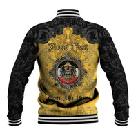 Personalized German Empire Baseball Jacket Imperial Black Eagle With Baroque Patterns - Wonder Print Shop