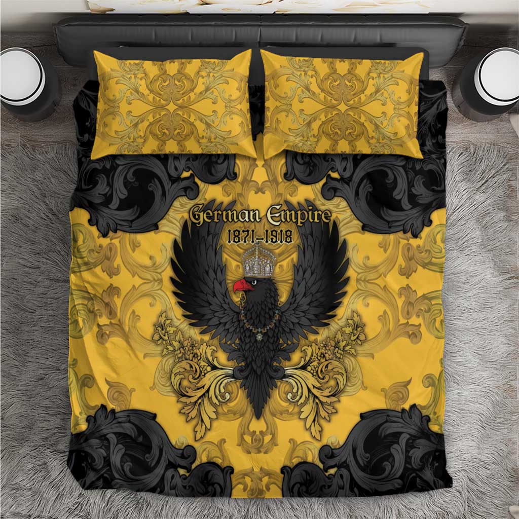 German Empire Bedding Set Imperial Black Eagle With Baroque Patterns - Wonder Print Shop