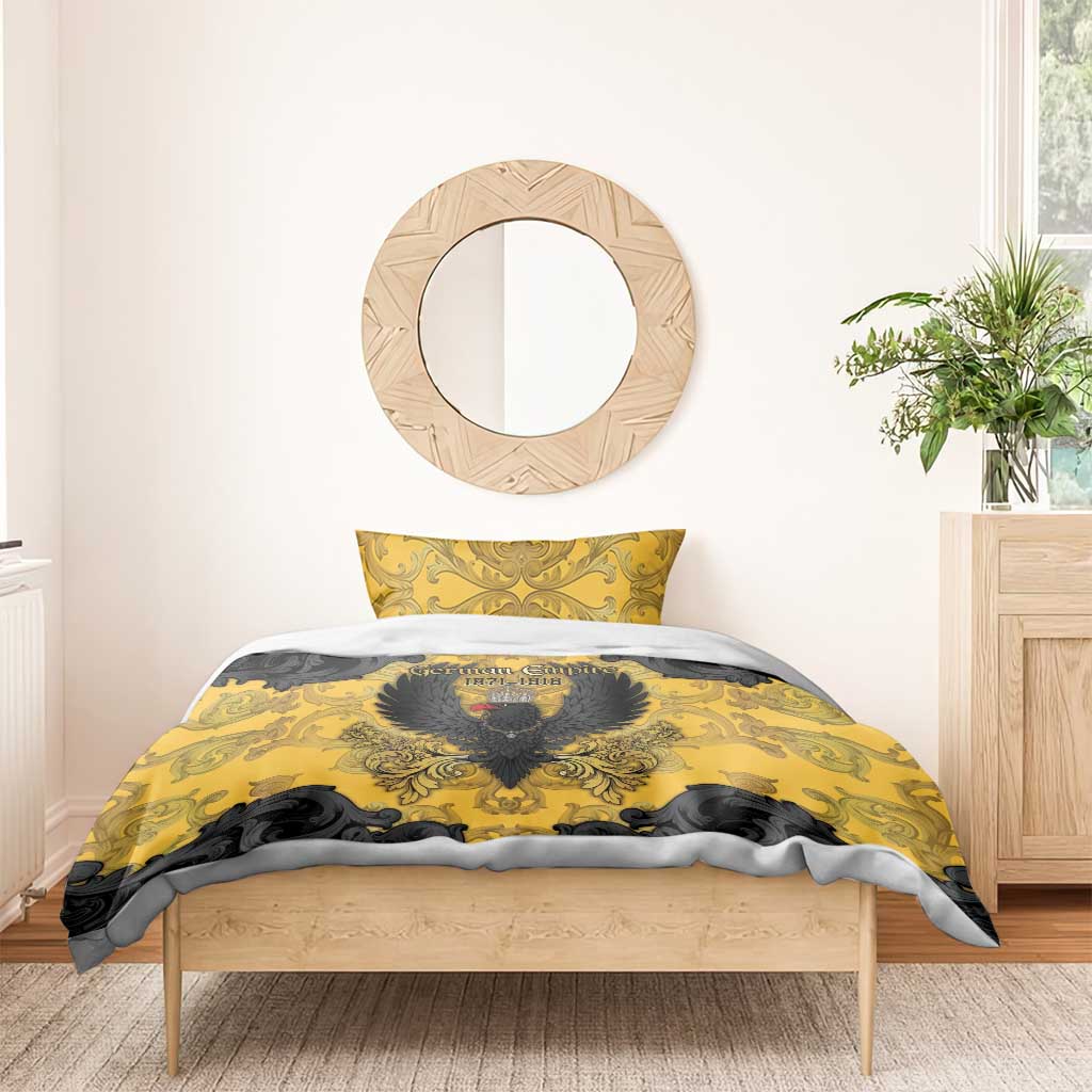 German Empire Bedding Set Imperial Black Eagle With Baroque Patterns - Wonder Print Shop