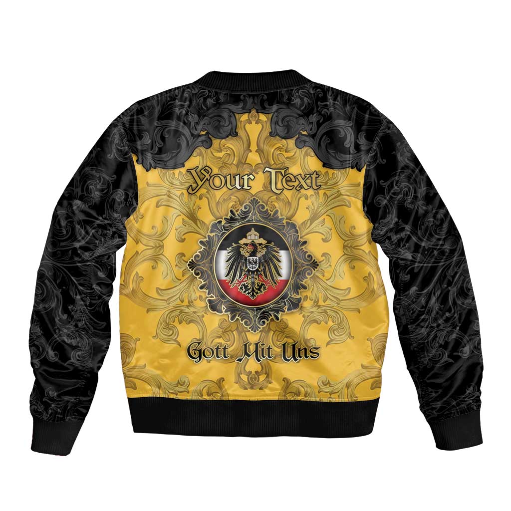 Personalized German Empire Bomber Jacket Imperial Black Eagle With Baroque Patterns - Wonder Print Shop