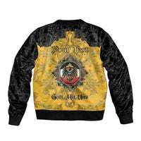 Personalized German Empire Bomber Jacket Imperial Black Eagle With Baroque Patterns - Wonder Print Shop