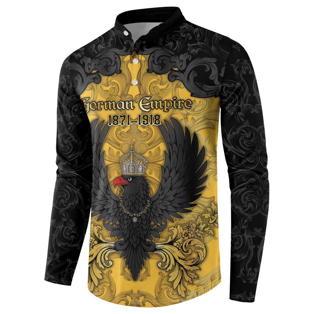 Personalized German Empire Button Sweatshirt Imperial Black Eagle With Baroque Patterns - Wonder Print Shop