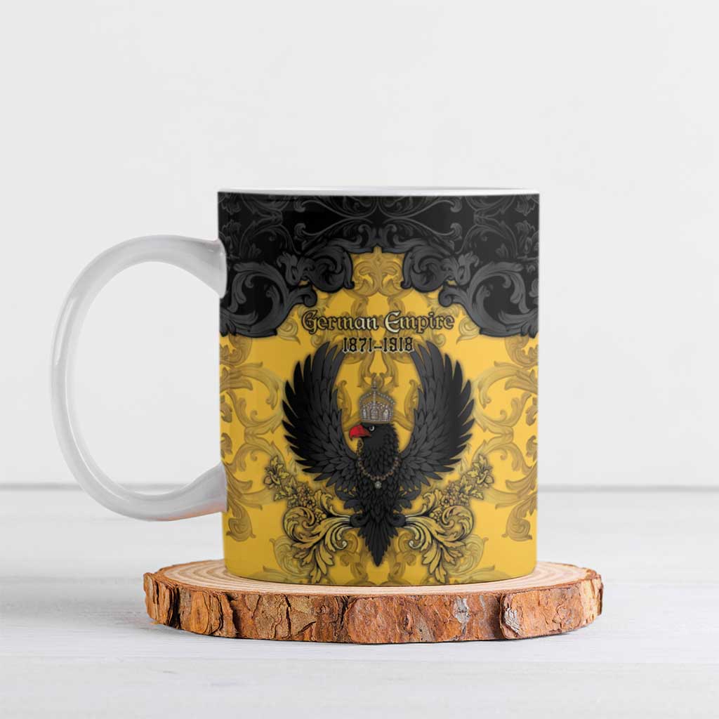 Personalized German Empire Ceramic Mug Imperial Black Eagle With Baroque Patterns - Wonder Print Shop