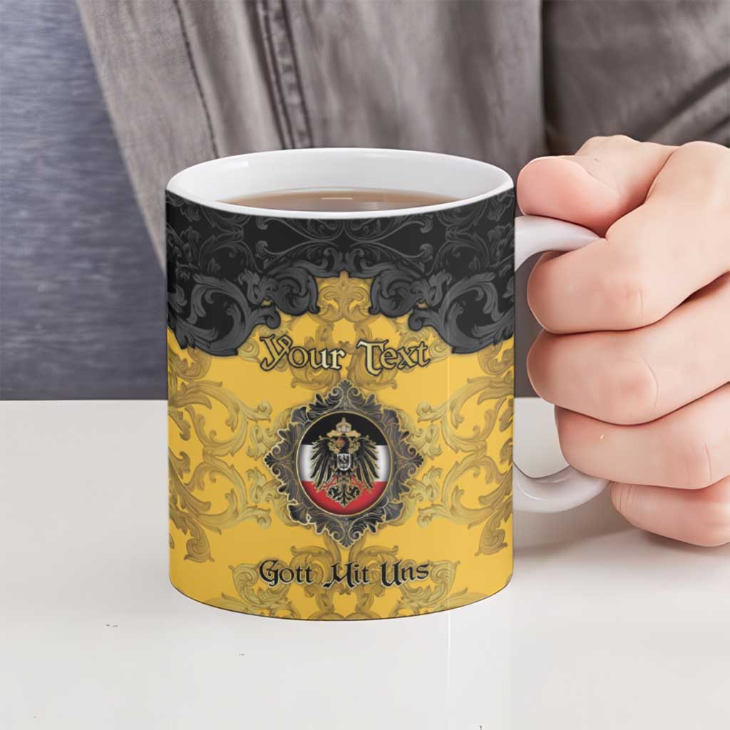 Personalized German Empire Ceramic Mug Imperial Black Eagle With Baroque Patterns - Wonder Print Shop