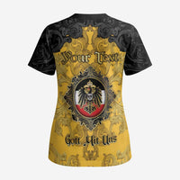 Personalized German Empire Scrub Top Imperial Black Eagle With Baroque Patterns - Wonder Print Shop